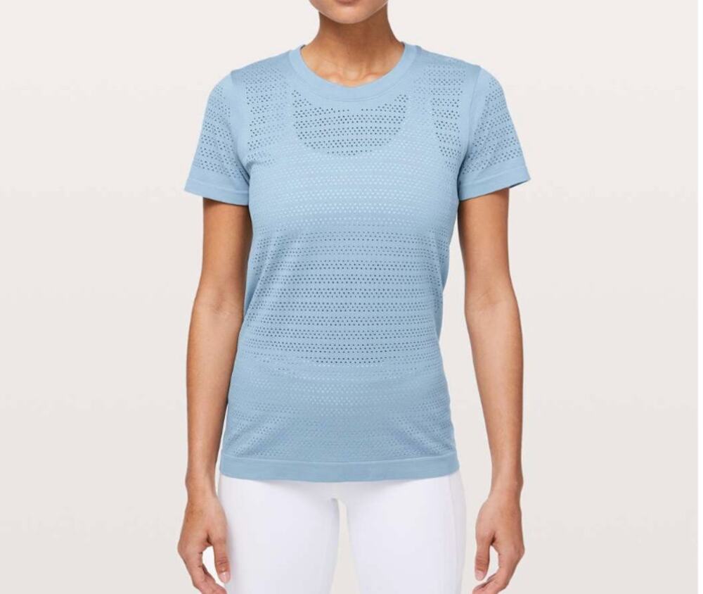 Lululemon Women's Breeze By Short Sleeve Squad Tee Cascade Blue